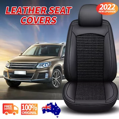 $94.99 • Buy Black Car Seat Covers Leather 2 Pcs Front Universal Fit Truck SUV Sedan Pickup