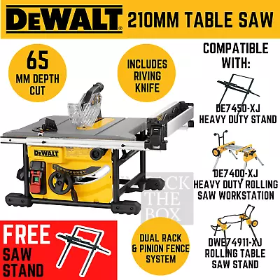 DeWALT Table Saw Riving Knife Rack & Pinion Fence 210mm DWE7485-XE Free Stand • $1544.77