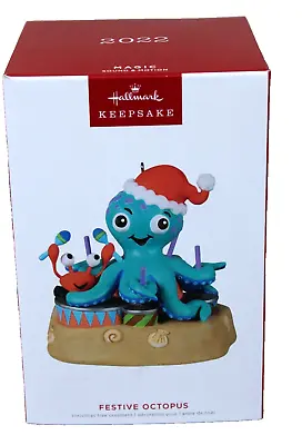 HALLMARK Keepsake 2022 FESTIVE OCTOPUS JINGLE BELLS MUSICAL ORNAMENT • $16.99