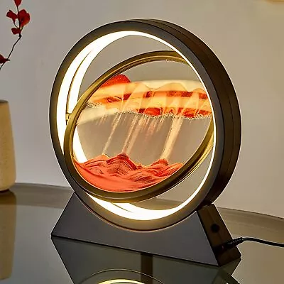 LED Moving 3D Flowing Sand Rotating Art Picture Night Light Quicksand Table Lamp • £15.90