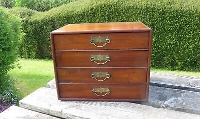 Vintage Four Drawer Wooden Stationery Cabinet / Collectors Chest - As Found • £74.99
