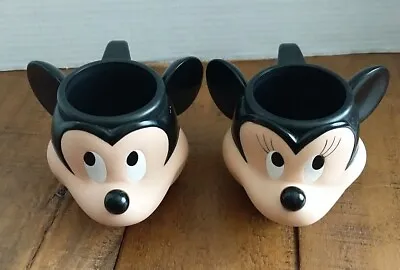 Disney Micky & Minnie Mouse Plastic Child’s Collectible Mugs Cups Vintage • $30