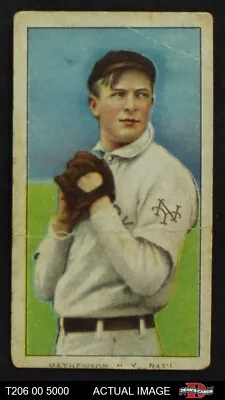 1909 T206 Christy Mathewson Dark Cap Giants HOF VARIATION 1.5 - FAIR • $780