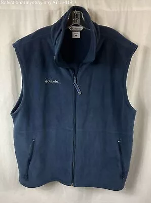 Columbia Blue Fleece Zip Up Vest Size 2XL • $9.99