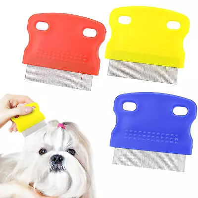  Cat Dog Pet Dog Comb  Tear Stain Remover Grooming Comb Plastic Metal Teeth • $7.42