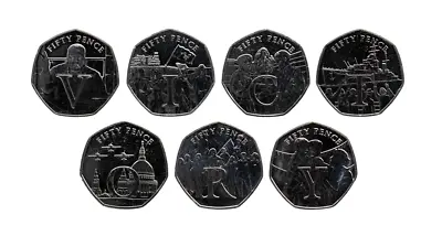 Isle Of Man 50p VE Day Victory 7 Coin Set Choose Your Coin Fifty Pence - Unc • £4.99