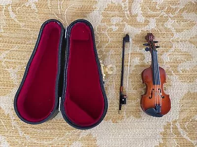 Wooden Mini Viola Cello Violin Musical Instrument W/Case Bow Toy - 3.5  • $19.99