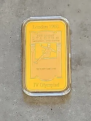 Limited Edition Olympic Host Cities 24ct Gold Layered Ingot | London 1908 • £6