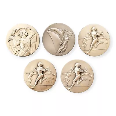 5 Vintage Athletic Sports Medal Inserts Track & Field Greek-Style Medallions • $19.99