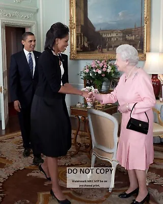 President Barack Obama & Michelle Greeted By Queen Elizabeth 8x10 Photo (zy-372) • $8.87