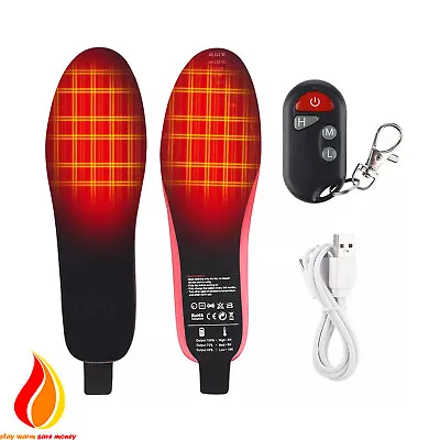 £34.99 • Buy Wireless USB Heated Insoles For Shoes Slippers Wellies UK Stock UK Sizing