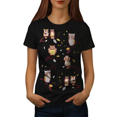 Wellcoda Crazy Owl Branch Womens T-shirt Birdie Casual Design Printed Tee • £17.99