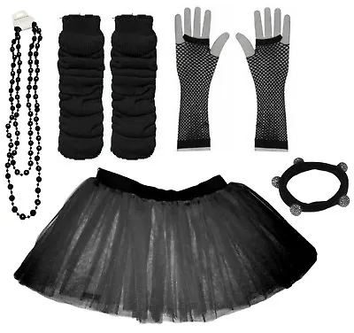 £6.98 • Buy Child Tutu Skirt Kids Fancy Dress Uv Party Costumes Set Leg Warmer Gloves Beads