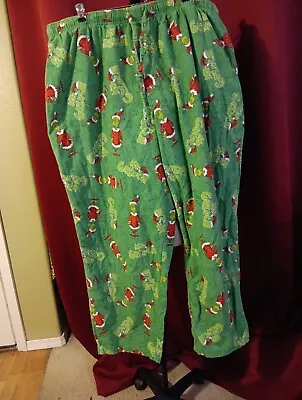 Dr. Seuss The Grinch Men's Green Christmas Cotton Flannel Pajama Pants (XXL) • $14.88