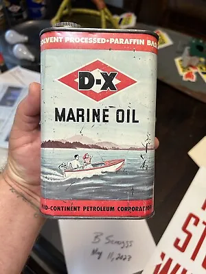 $135 • Buy DX Outboard Motor Oil 1 Quart Can Empty 1940’s