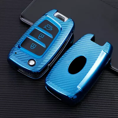 TPU Flip Key Cover Case Fob Shell Skin For Hyundai I30 I35 I40 Solaris Kona Blue • $29.69