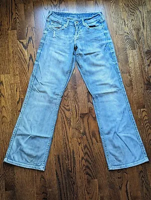 Cowgirl Tuff Jeans Womens 27 Saddle Ready Light Blue Wash Bootcut Measures 28x31 • $20