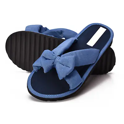 £5.95 • Buy New Women Ladies Light Flat Slip On Fabric Mules Summer Sandals Flip Flops Size