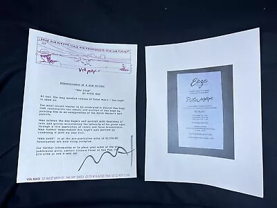 PETER MAX Hand Signed VIA MAX NY Gallery Letter ￼ ￼L@@K! • $75