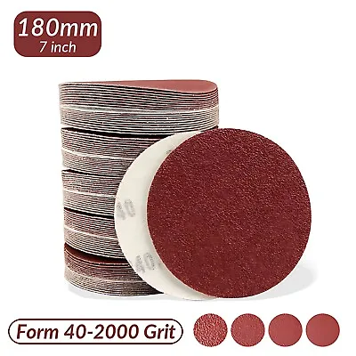 180mm Dry Sanding Discs Pads Sandpaper 7 Inch Orbital Hook & Loop Grit 40-2000 • $10.66