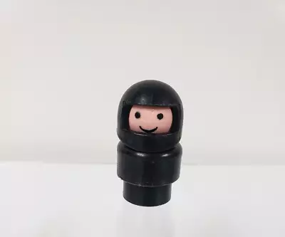 Vintage Fisher Price Little People Race Car Driver Black Helmet • $7.20