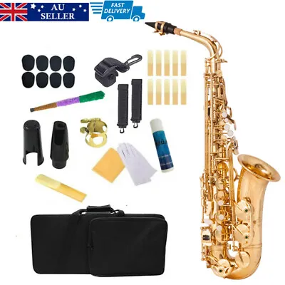 Student Alto Eb E-flat SAX Saxophone Gold Lacquer SAX Beginners Kit With Case • $339