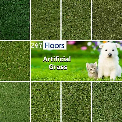 CLEARANCE Artificial Grass Astro Turf Fake Lawn Realistic 2m 4m Green Garden • £363.72