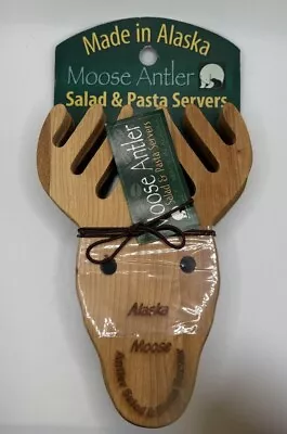 Alaska  Souvenir Wooden Handle Moose Antler Servers 7.5  - BRAND NEW • $15.99