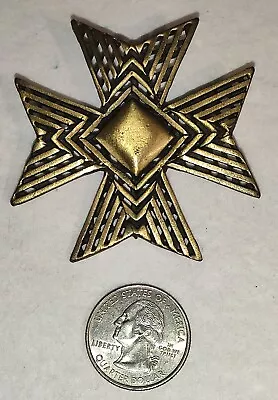 Vintage Maltese Cross Shape Metal Brooch/Pin Jewellery Collectible • $14.99