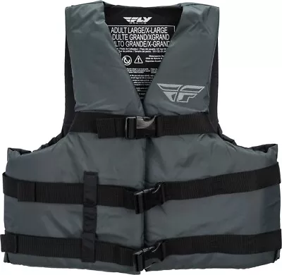 Fly Ring Nylon Life Vest / Preserver Flotation Jacket Charcoal Gray Small/Medium • $22.95