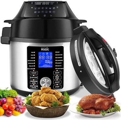 $95 • Buy Buchmix 2 In 1 Air Fryer Oven & Pressure Cooker Combo  All In 1 Cooker