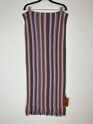 Missoni Wool Chevron Knit Fringed Multicolor Scarf Multi NWT • $88.88