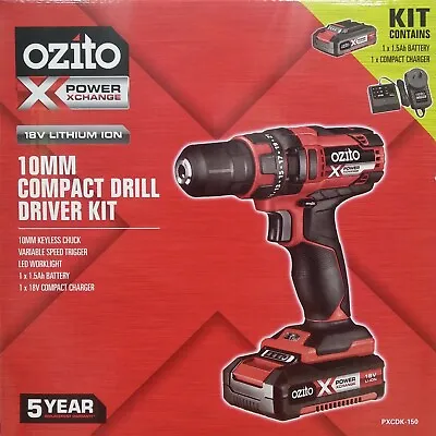 OZITO PXC Power X Change 18V 10MM Cordless Drill Driver PLUS 1.5Ah Battery Kit • $169