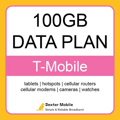 100GB Data Plan On T-Mobile Network With SIM | Tablet | Hotspot | Router & More • $65