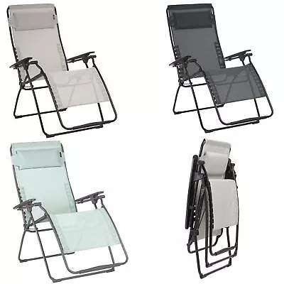 Lafuma Futura XL Clipped Recliner Batyline Garden Chair Grey Blue Black LFM3116 • £279.99