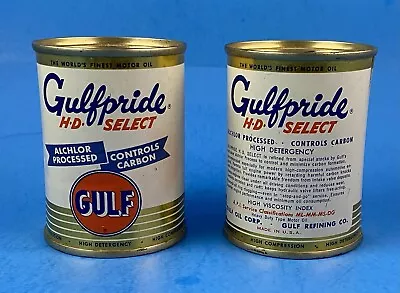 Two Vintage Gulfpride H-D Select Gulf Oil Can Banks Adv. Promo. • $35