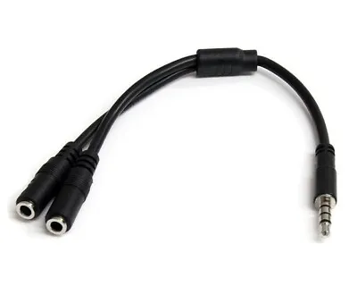 StarTech MUYHSMFF 3.5mm 4-position Male To 2x 3.5mm Female Headset Mic Adaptor • £5.95