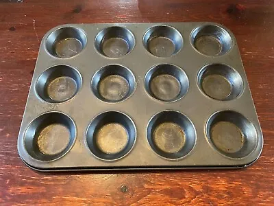 £3.99 • Buy 12 Cup Muffin Non Stick Bun Fairy Cake Baking Tray Carbon Steel Mould Tin