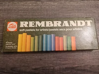 Vintage Talens Rembrandt Soft Pastels 15 Sticks New Old Stock/Open Box • $30