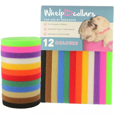 12 Colors Puppy Litter Identification Snap Collars ID Bands For Kittens Rabbits • £3.77