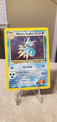 Misty's Seadra 9/132 NM HOLO RARE Gym Heroes Prerelease Pokemon Card TCG WOTC • $10.99