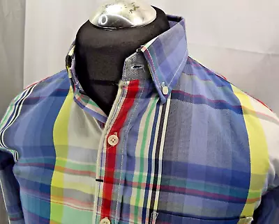 Musto 064 Ocean Racing Rainbow Check Long Sleeve  Shirt Size S (0114) • £18