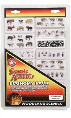 Woodland Scenics ~ N Scale ~ New 2024 ~ Assorted Farm Animals Economy Pack A2061 • $114.82