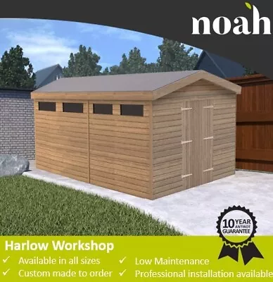 16x8 'Harlow Workshop' Heavy Duty Wooden Garden Shed/Workshop/Garage Tanalised • £1685