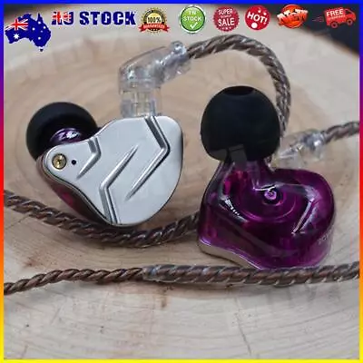 # ZSN Pro HIFI Bass Earbuds In Ear Monitor Headphones (Purple With Mic) • $27.66