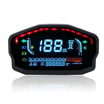 Motorcycle LED LCD Speedometer Digital Odometer Trip Meter Speed Display Bike • $59.30