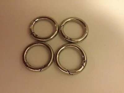 Miche Set Of 4 Silver-tone Silver 1” Carabiner Rings Spring Gate Quick Connect • $12