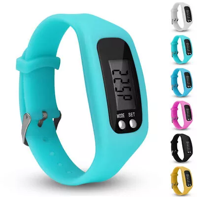 Adult Kid Step Count Activity Tracker Fitness Sport Watch Wrist Pedometer LCD • $10.82