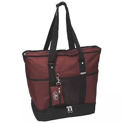 Everest Luggage Deluxe Shopping Tote - Burgundy/black • $19.95