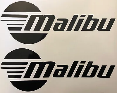 Malibu Boat 24” Black Decals Vinyl High Quality New Stickers - Set Of 2 • $23.99